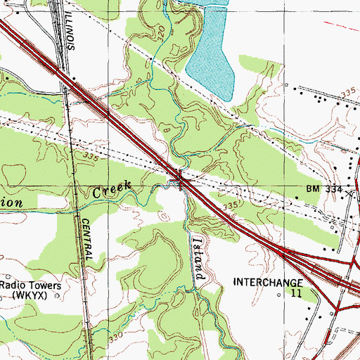 Topographic Map of Champion Creek, KY