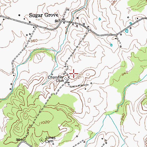 Topographic Map of Chandler Cemetery, KY
