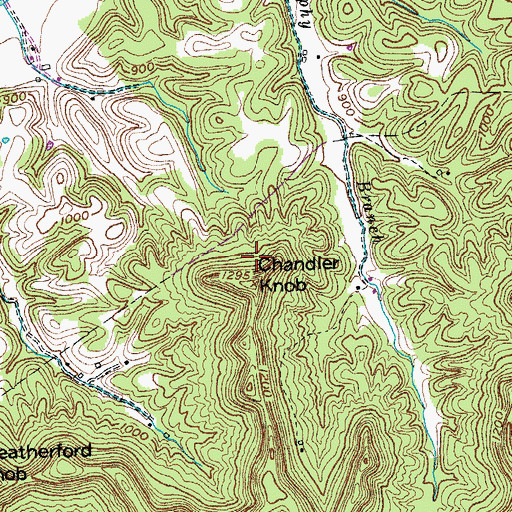 Topographic Map of Chandler Knob, KY