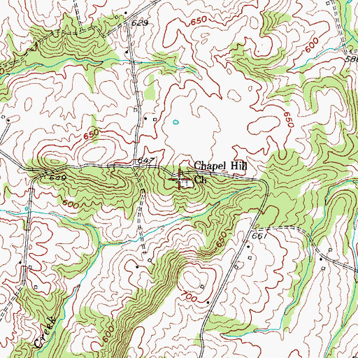 Topographic Map of Chapel Hill Presbyterian Church, KY