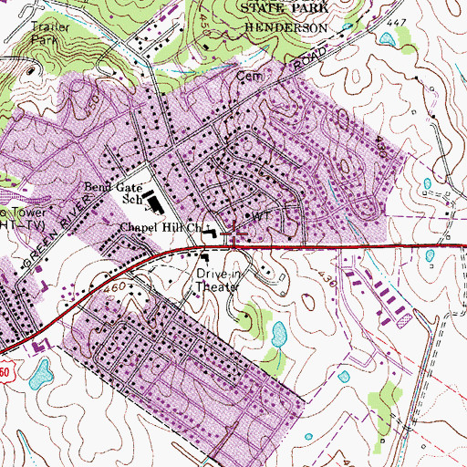 Topographic Map of Chapel Hill Church, KY