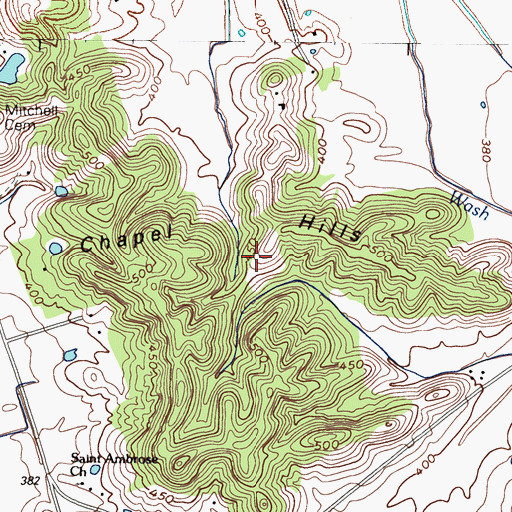 Topographic Map of Chapel Hills, KY