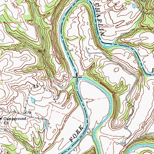 Topographic Map of Chaplin River, KY