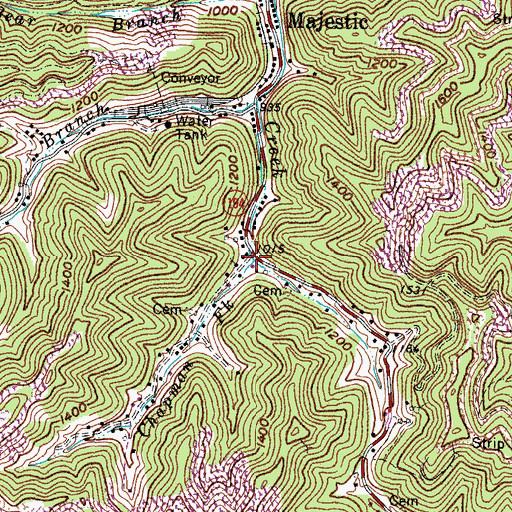 Topographic Map of Chapman Fork, KY