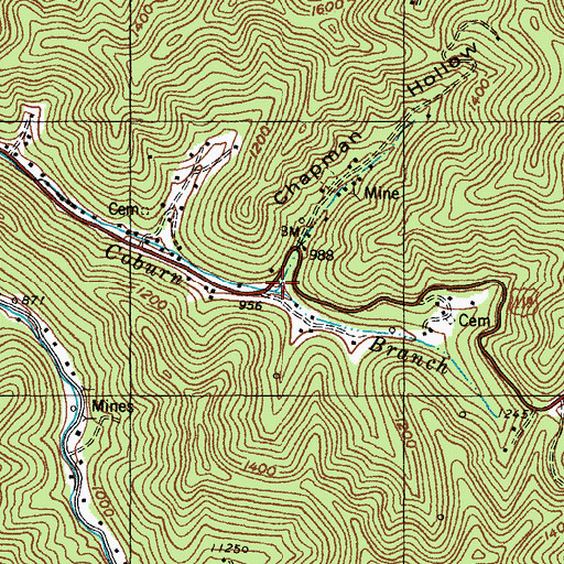 Topographic Map of Chapman Hollow, KY