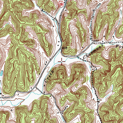 Topographic Map of Chapmans Fork, KY