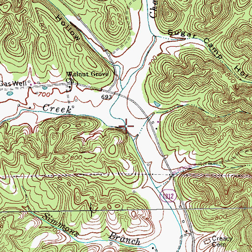Topographic Map of Charter Creek, KY