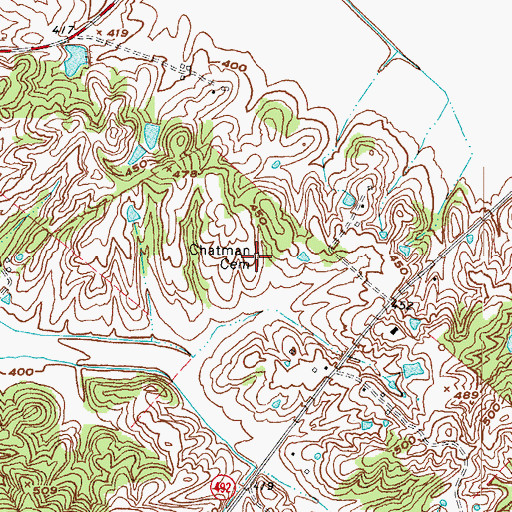 Topographic Map of Chatman Cemetery, KY