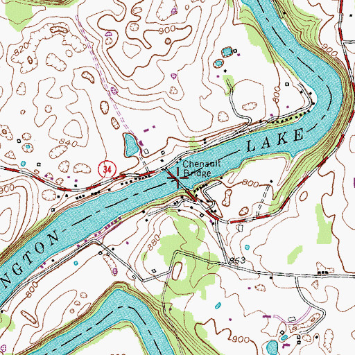 Topographic Map of Chenault Bridge, KY