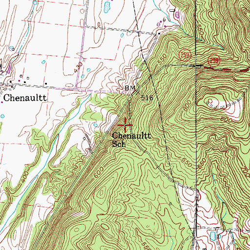 Topographic Map of Chenaultt School, KY
