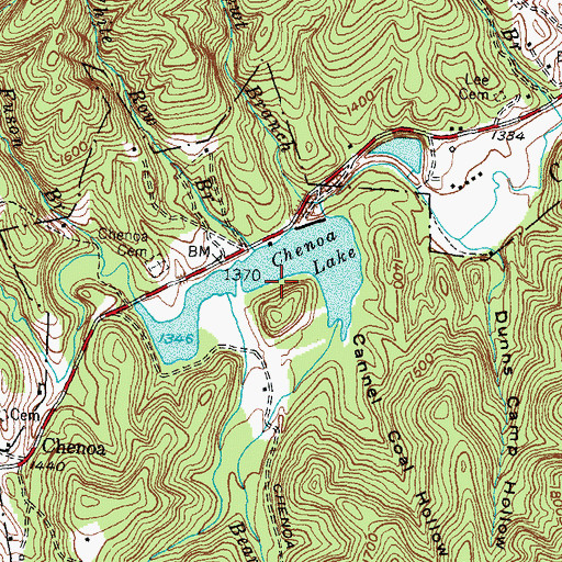 Topographic Map of Chenoa Lake, KY