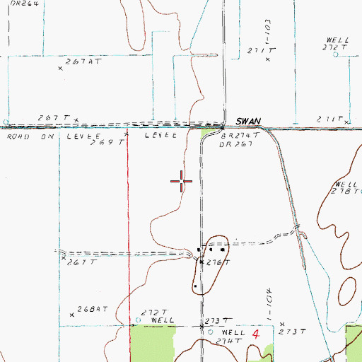 Topographic Map of Evening Shade School (historical), AR