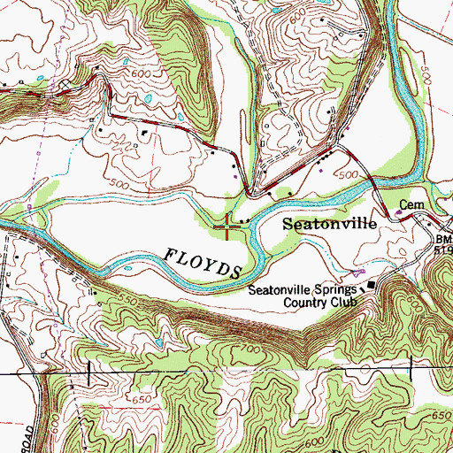 Topographic Map of Chenoweth Run, KY
