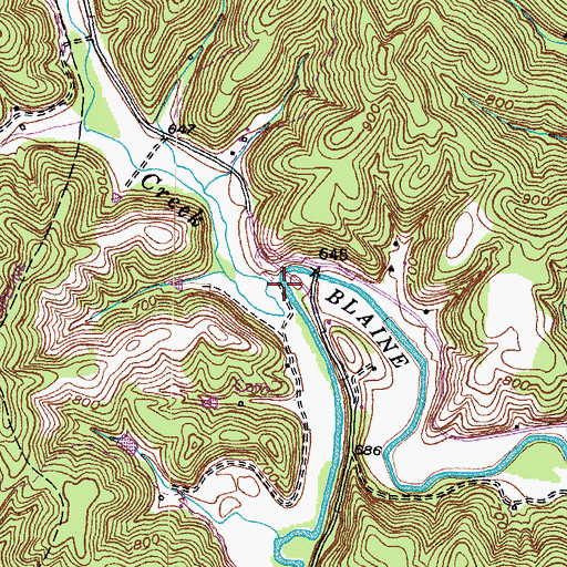 Topographic Map of Cherokee Creek, KY