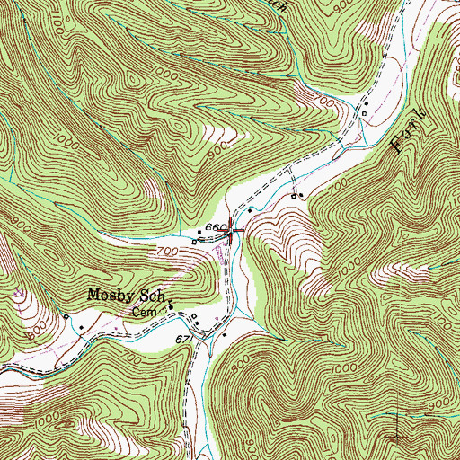 Topographic Map of Cherry Camp Creek, KY