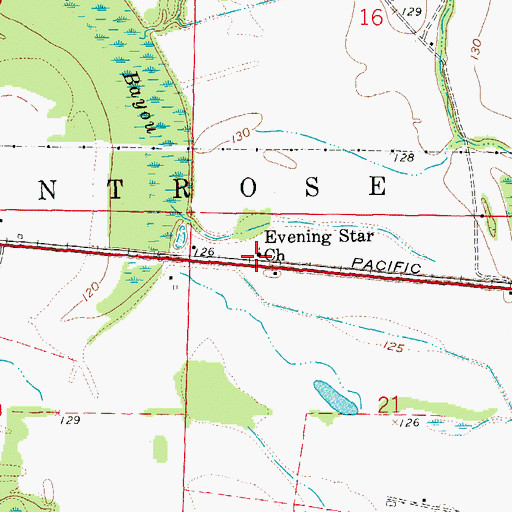 Topographic Map of Evening Star Church, AR