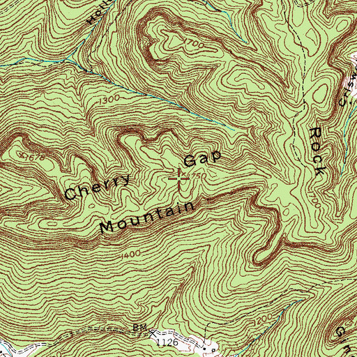 Topographic Map of Cherry Gap Mountain, KY