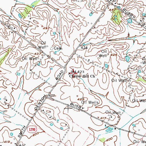 Topographic Map of Cherry Hill Church, KY