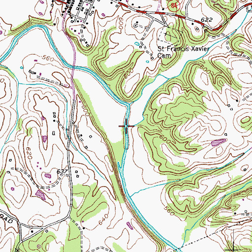 Topographic Map of Cherry Run, KY
