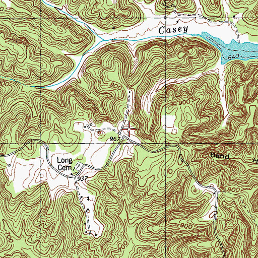 Topographic Map of Cherry Tree Ridge School (historical), KY