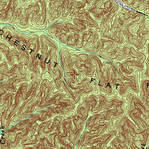 Topographic Map of Chestnut Flat Ridge, KY