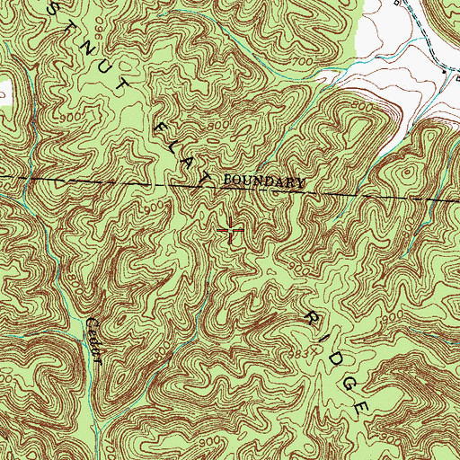 Topographic Map of Chestnut Flat Ridge, KY