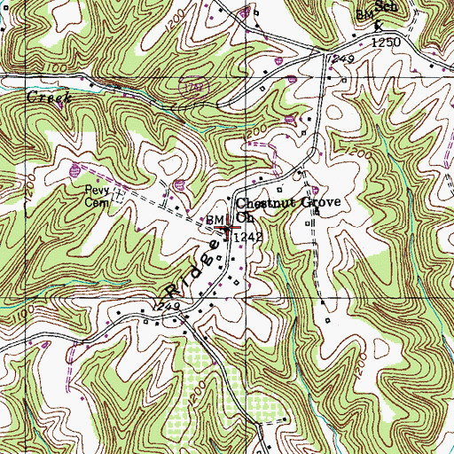 Topographic Map of Chestnut Grove Church (historical), KY