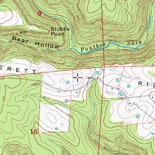 Topographic Map of Everett Ridge, AR