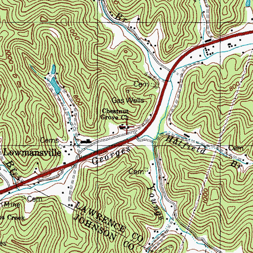Topographic Map of Chestnut Grove Church, KY