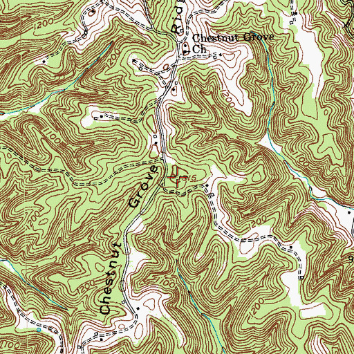 Topographic Map of Chestnut Grove Ridge, KY