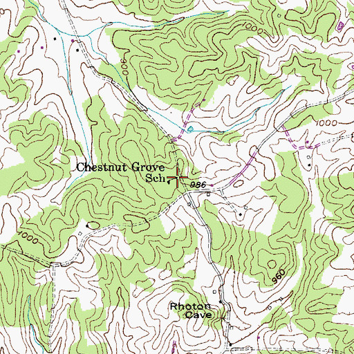 Topographic Map of Chestnut Grove School, KY