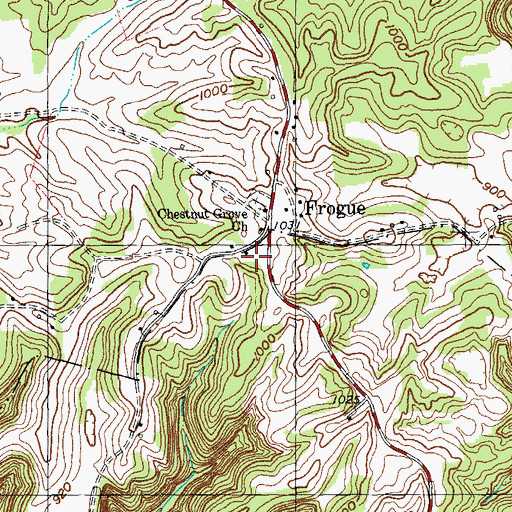 Topographic Map of Chestnut Grove School, KY