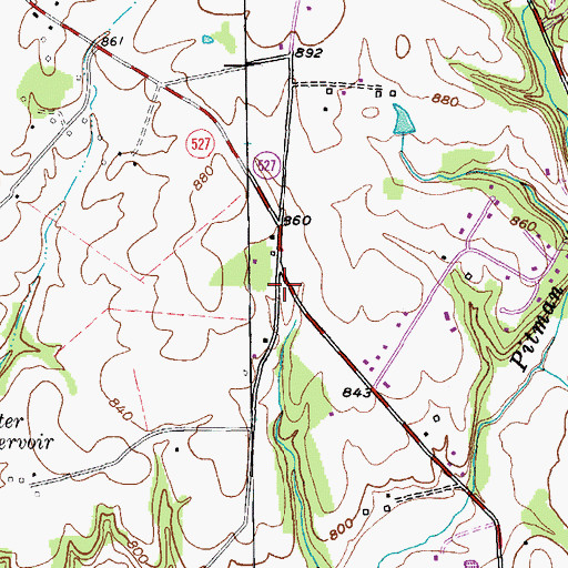 Topographic Map of Chestnut Grove School, KY