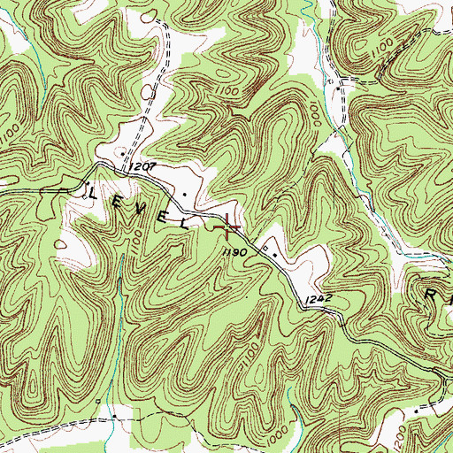Topographic Map of Chestnut Level Ridge, KY
