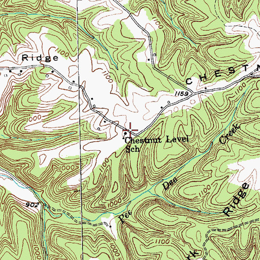 Topographic Map of Chestnut Level School, KY