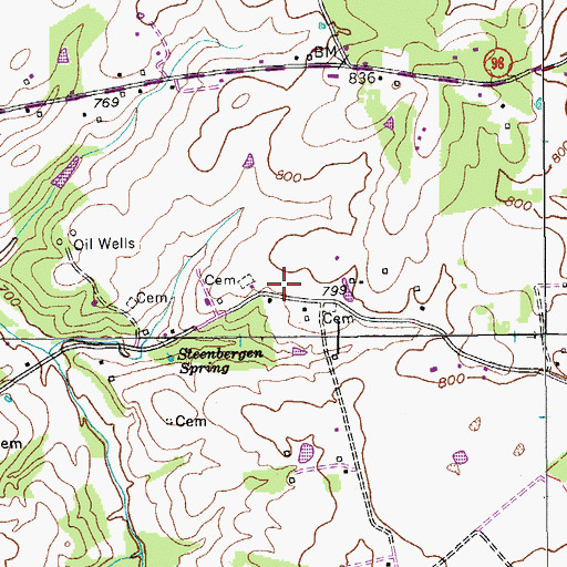 Topographic Map of Chestnut Point School, KY