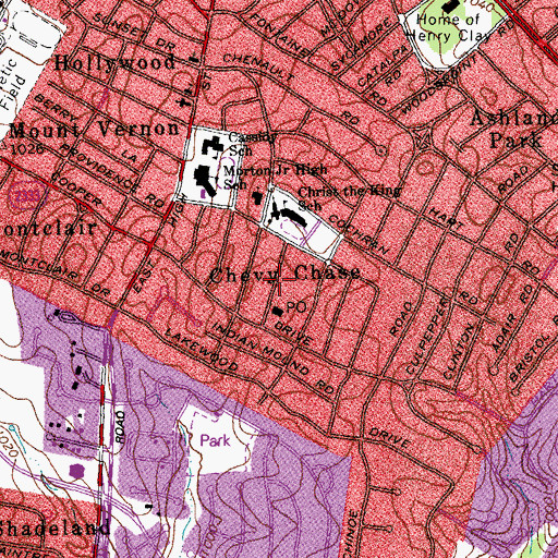 Topographic Map of Chevy Chase, KY