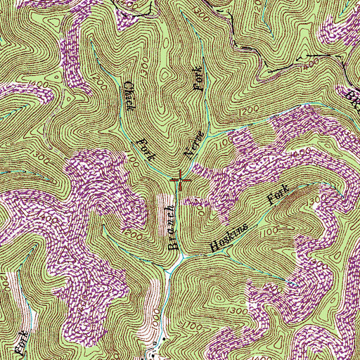 Topographic Map of Chick Fork, KY