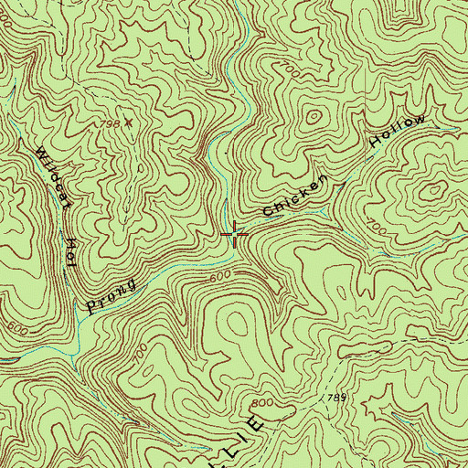 Topographic Map of Chicken Hollow, KY
