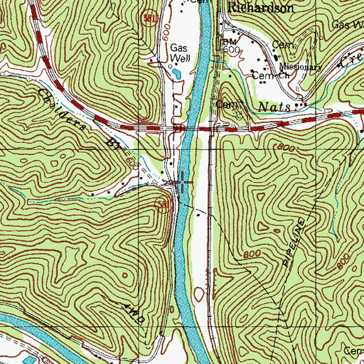 Topographic Map of Childers Branch, KY