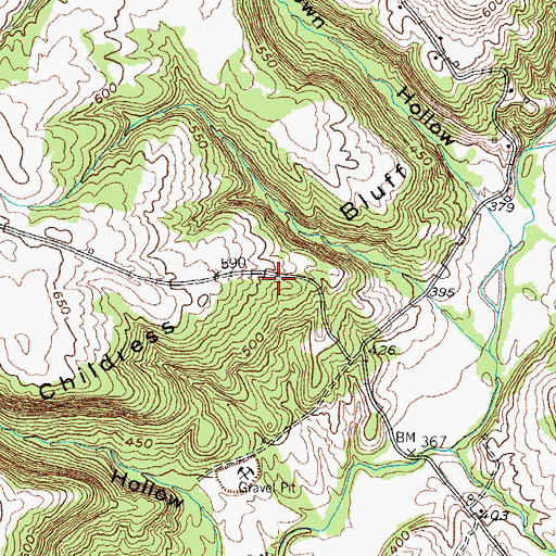 Topographic Map of Childress Bluff, KY