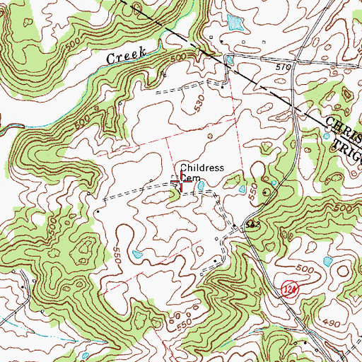 Topographic Map of Childress Cemetery, KY