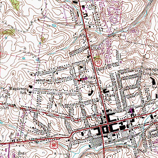 Topographic Map of Chiles Hospital, KY