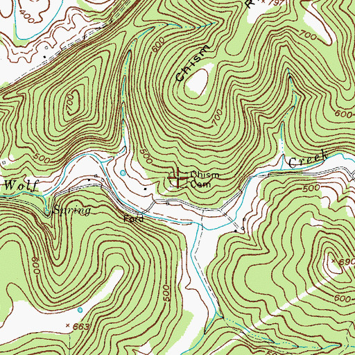 Topographic Map of Chism Cemetery, KY