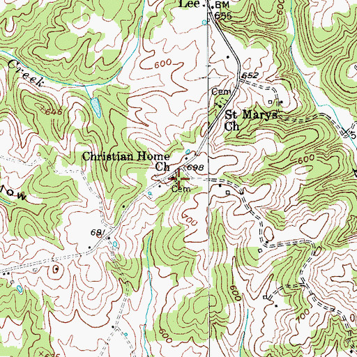 Topographic Map of Christian Home Church, KY
