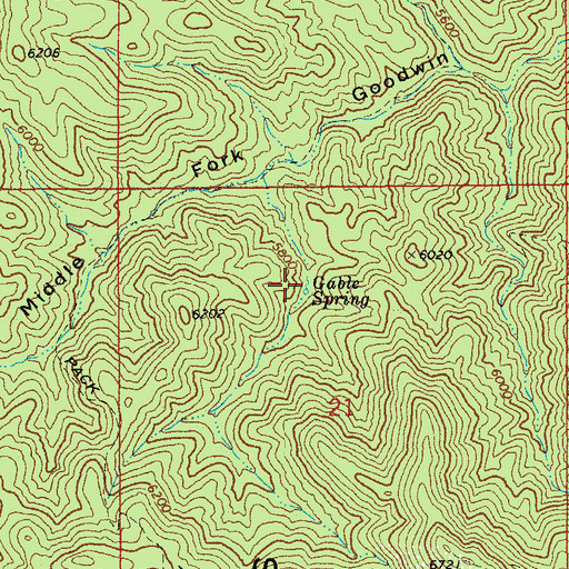 Topographic Map of Gable Spring, AZ