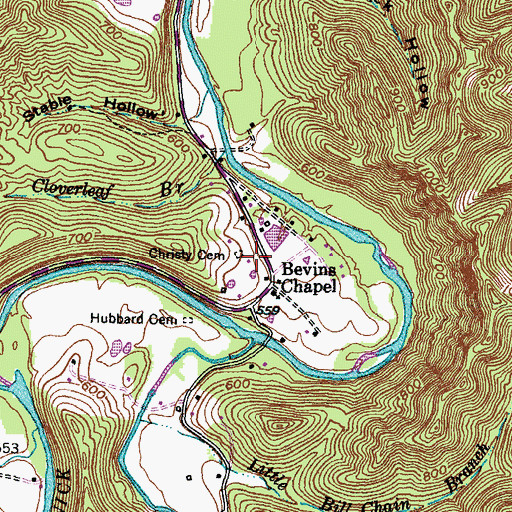 Topographic Map of Christy Cemetery, KY