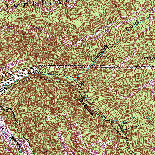 Topographic Map of Chunklick Branch, KY