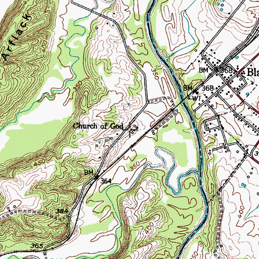 Topographic Map of Church of God, KY