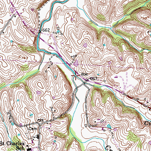 Topographic Map of Cissels Creek, KY